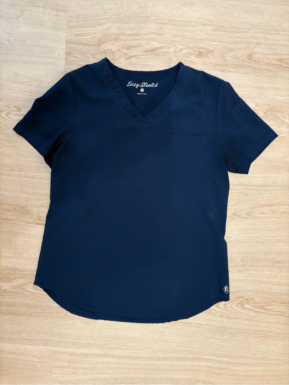Easy Stretch Women's Navy V-Neck Short Sleeve Top Size XS